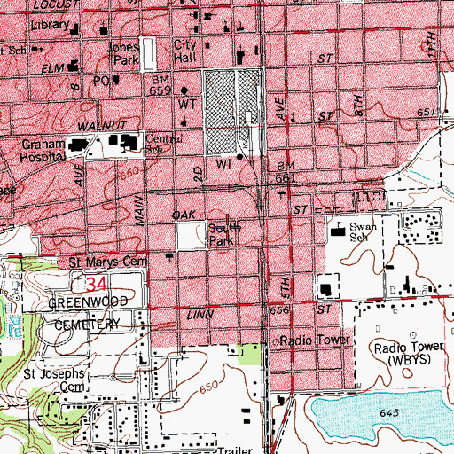 Topographic Map of Kellogg School (historical), IL