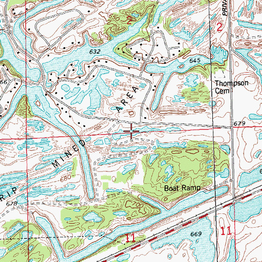 Topographic Map of Genes Pond, IL