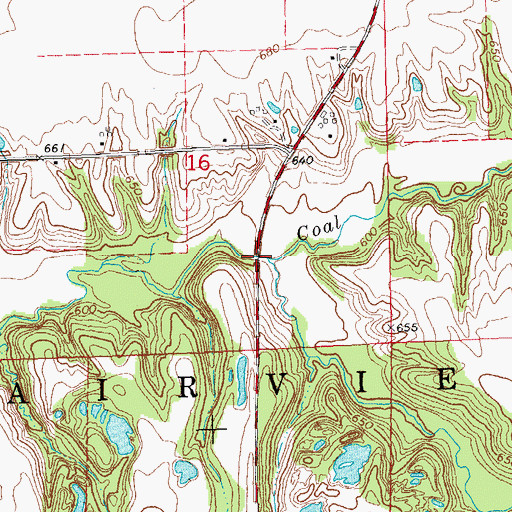 Topographic Map of North Branch Coal Creek, IL