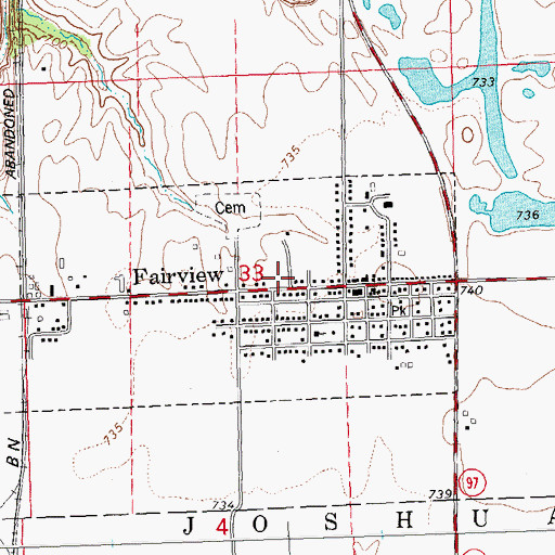 Topographic Map of Fairview School (historical), IL