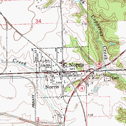 Topographic Map of First Methodist Episcopal Church, IL
