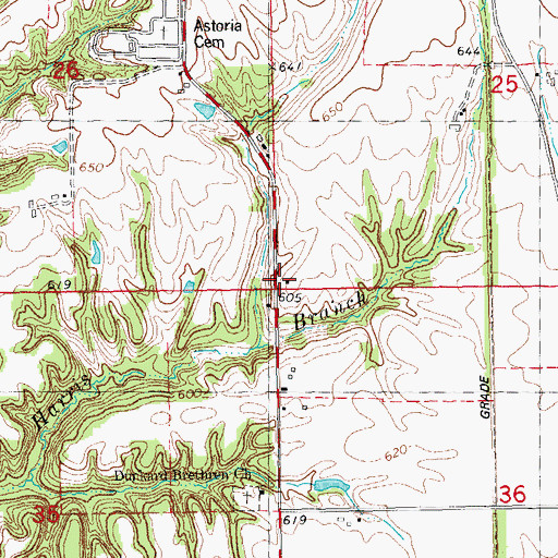 Topographic Map of Sugar Grove School (historical), IL