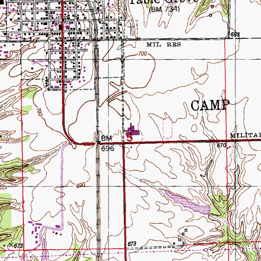 Topographic Map of V I T Junior-Senior High School, IL