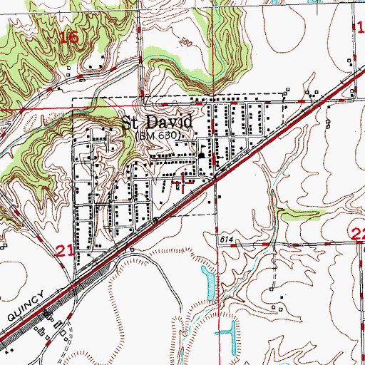 Topographic Map of Saint David Nazarene Church, IL