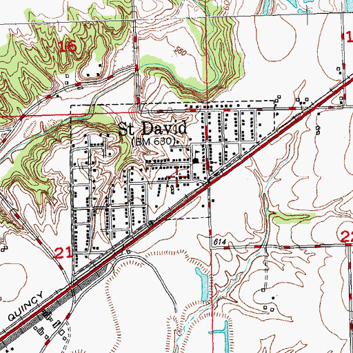 Topographic Map of Saint Michaels Roman Catholic Church, IL