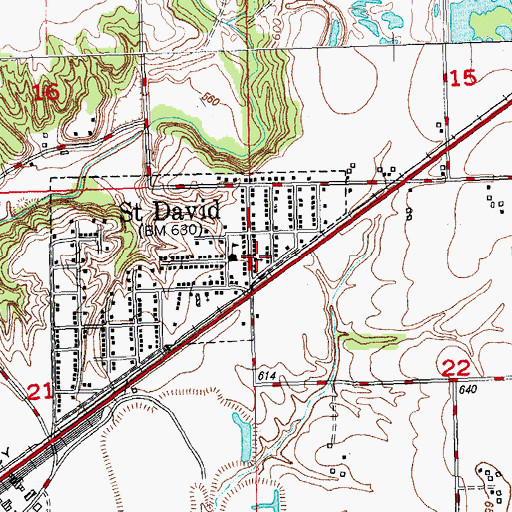 Topographic Map of Saint David Methodist Church, IL