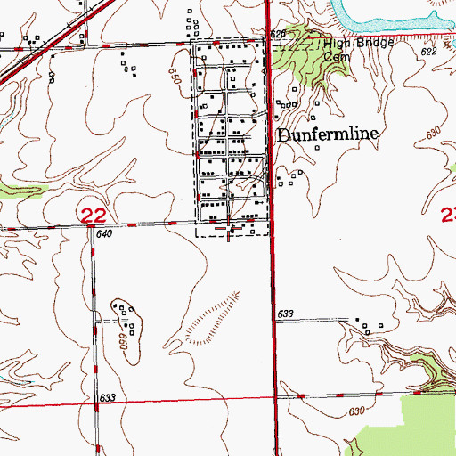 Topographic Map of Dunfermline School (historical), IL
