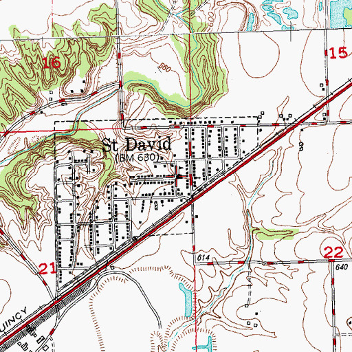 Topographic Map of Saint David Elementary School, IL