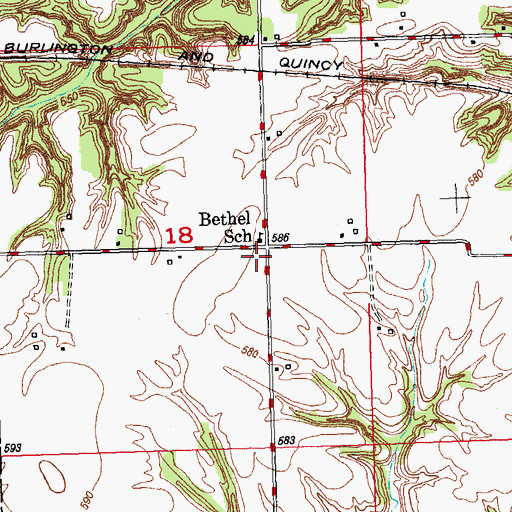 Topographic Map of Bethel Melthodist Episcopal Church (historical), IL
