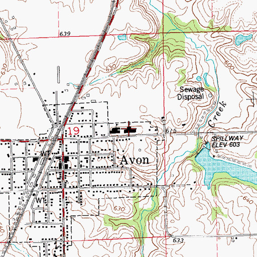 Topographic Map of Avon Grade School, IL