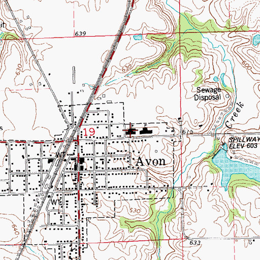Topographic Map of Avon Senior High School, IL