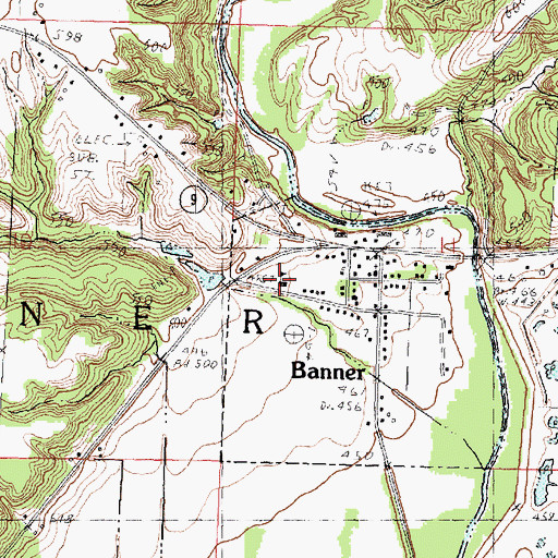 Topographic Map of Banner School (historical), IL