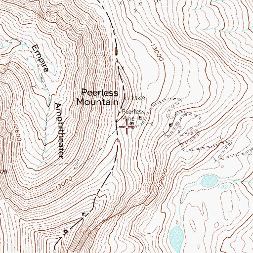 Topographic Map of Peerless Mine, CO