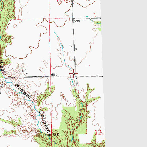 Topographic Map of Curtis School (historical), IL