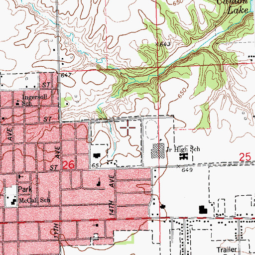 Topographic Map of Eastview Elementary School, IL