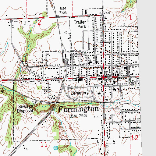 Topographic Map of Harris Elementary School, IL