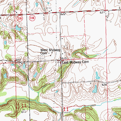 Topographic Map of Midway (historical), IL