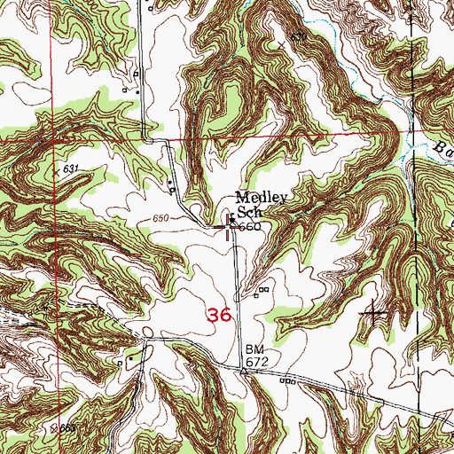 Topographic Map of Poverty Ridge, IL