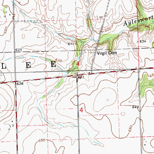 Topographic Map of Virgil Methodist Episcopal Church (historical), IL