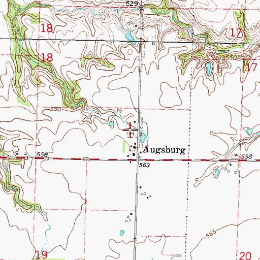 Topographic Map of Augsburg Cemetery, IL