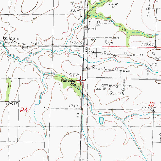 Topographic Map of Fairview Cemetery, IL