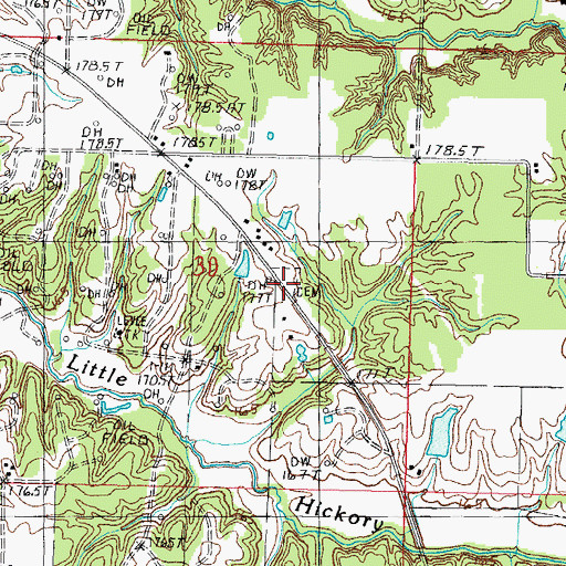 Topographic Map of German Reformed Cemetery, IL