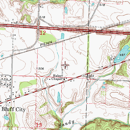 Topographic Map of Haley Chapel Cemetery, IL