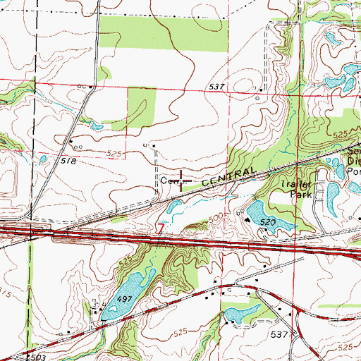 Topographic Map of Mitchell Family Cemetery, IL
