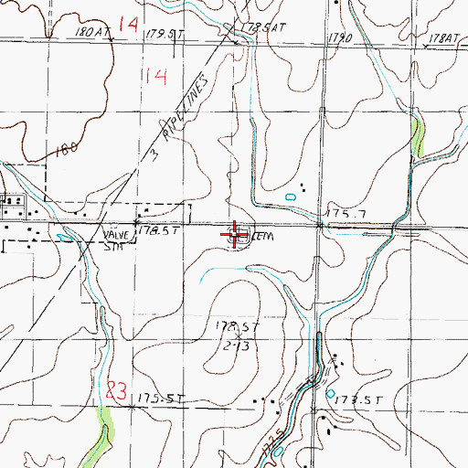 Topographic Map of New Saint Peter Cemetery, IL