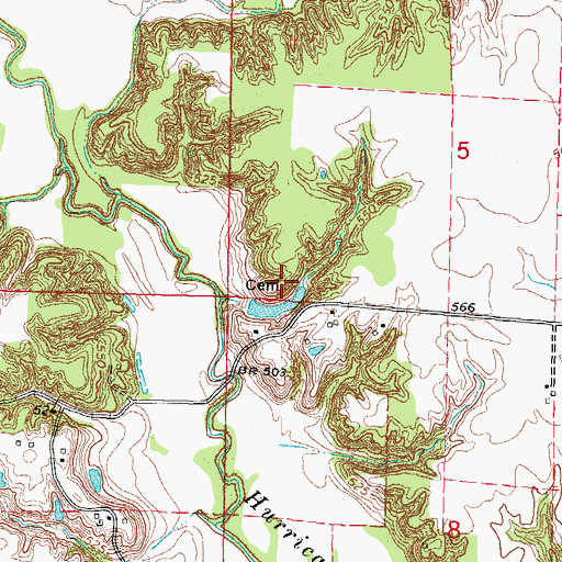 Topographic Map of Wright and Neathery Cemetery, IL
