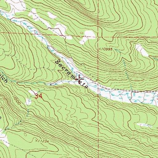 Topographic Map of Little Sacramento Gulch, CO