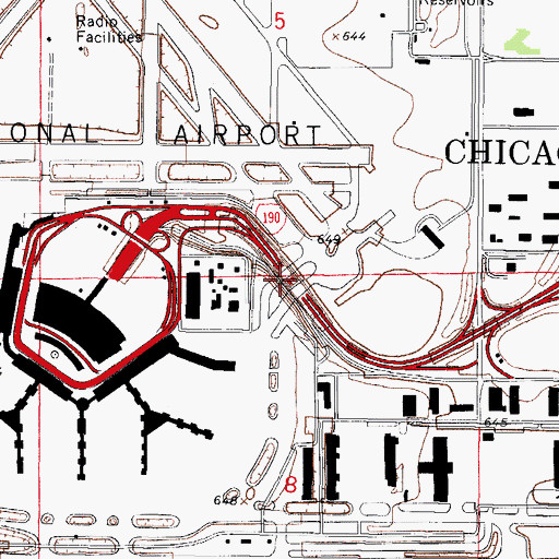 Topographic Map of School Number 77 (historical), IL