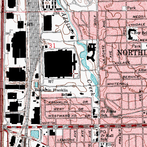 Topographic Map of Westward Ho Golf Club (historical), IL