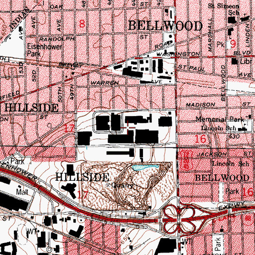 Topographic Map of Maywood Golf Club (historical), IL