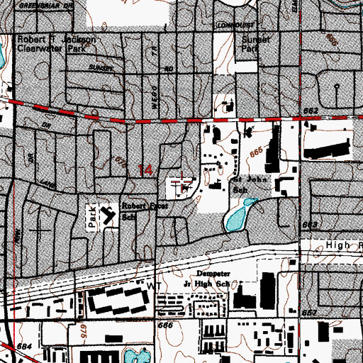 Topographic Map of Saint Johns Church, IL