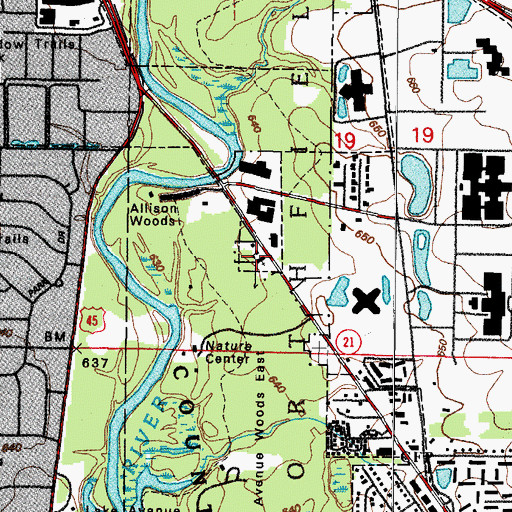 Topographic Map of Saint Johns Church, IL