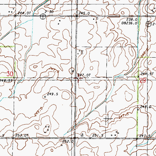 Topographic Map of Farmersville School (historical), IL