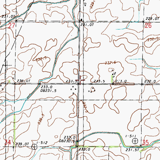 Topographic Map of Anderson School (historical), IL