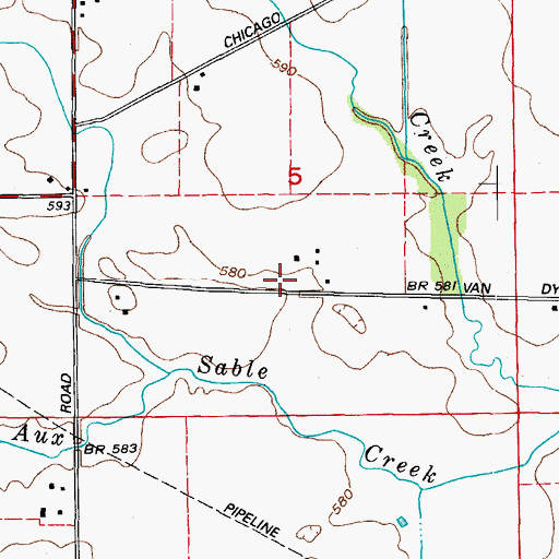 Topographic Map of McKanna School (historical), IL