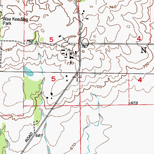 Topographic Map of Cherry School (historical), IL