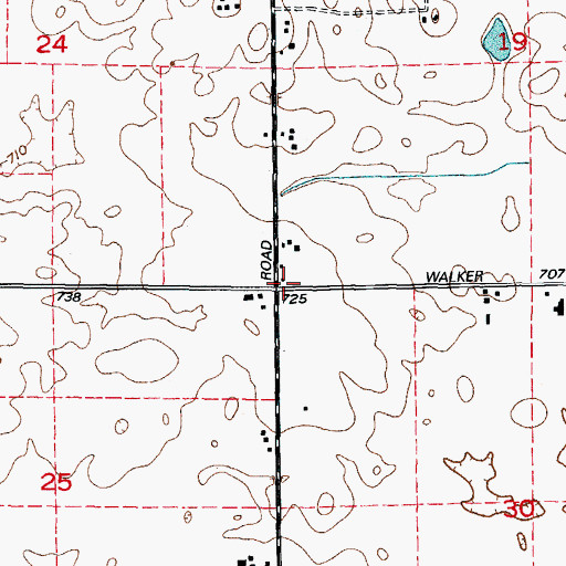 Topographic Map of Needham School (historical), IL