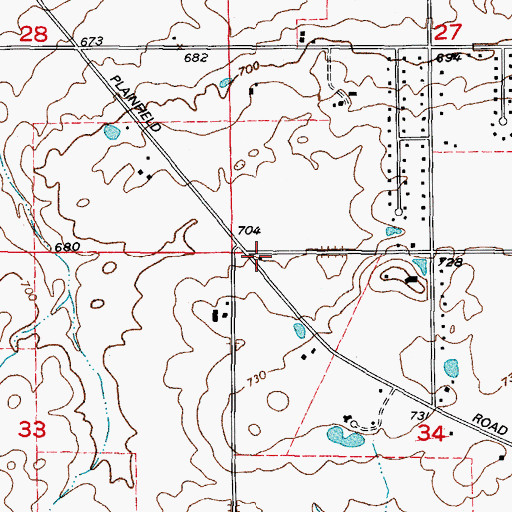 Topographic Map of Walker School (historical), IL