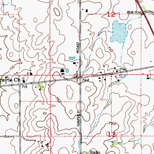 Topographic Map of Harvey School (historical), IL
