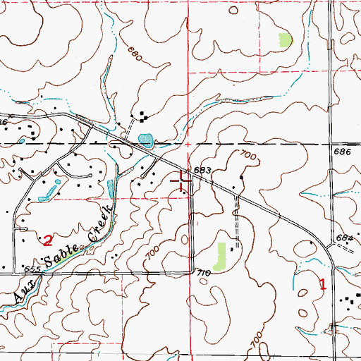 Topographic Map of Gaylord School (historical), IL