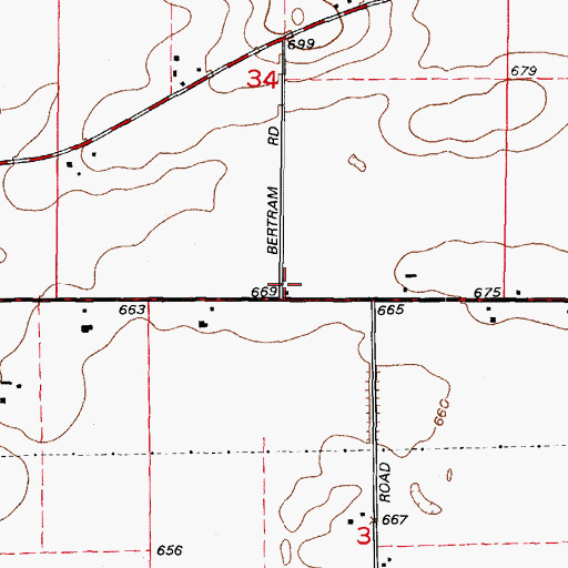 Topographic Map of Bertram School (historical), IL