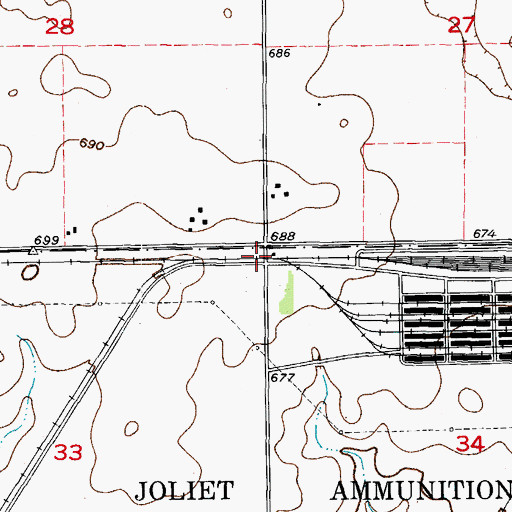 Topographic Map of Gurney School (historical), IL
