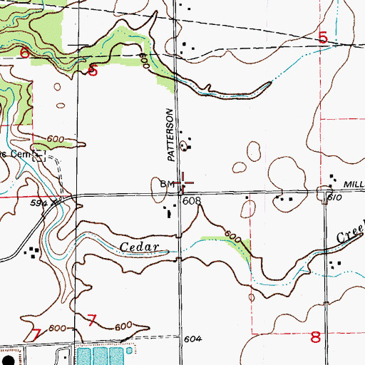 Topographic Map of Troutman Grove School (historical), IL