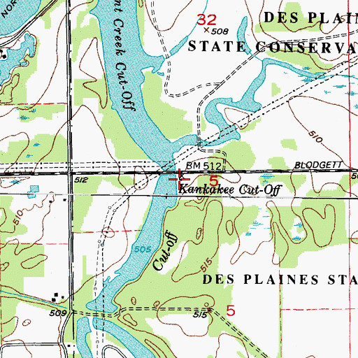 Topographic Map of Riley School (historical), IL