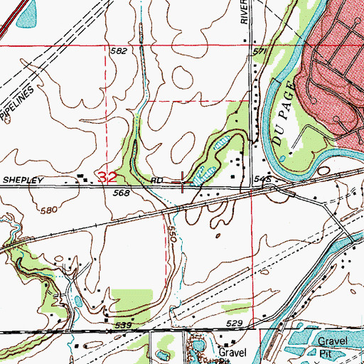Topographic Map of Link School (historical), IL