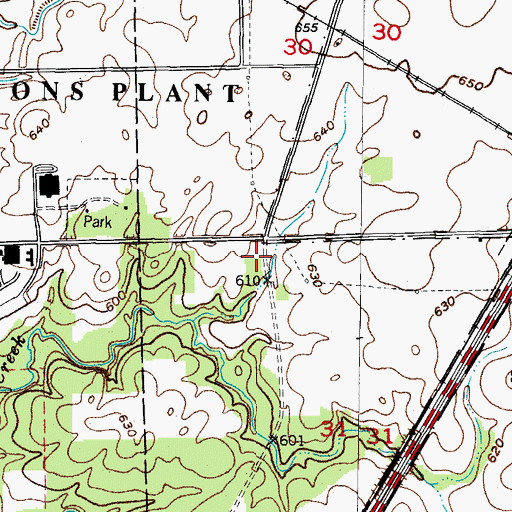 Topographic Map of Reeds Grove School (historical), IL